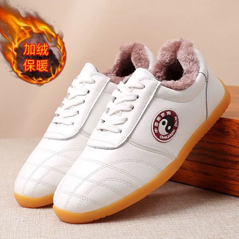 

2026 Winter Warm Martial Arts Shoe Couples Slip-on Men Tai Chi Shoe Professional Traditional Kung Fu Shoes Lace Up Taekwondo Sho