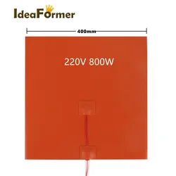 400x400mm letto caldo in Silicone 800W 220V o 24V Pad riscaldante con termistore 1m filo flessibile impermeabile letto riscaldato per stampante 3D