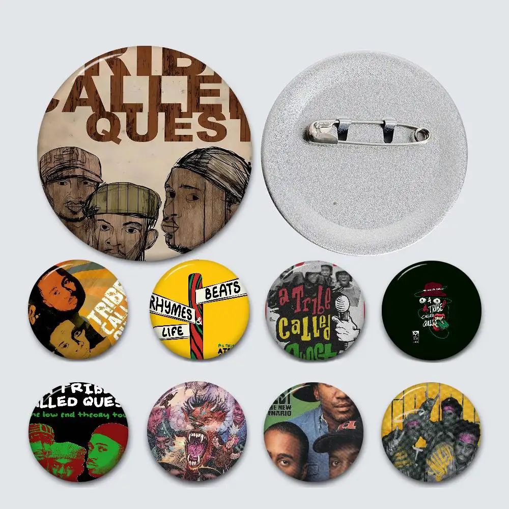 Hip Hop Band A Tribe Called Quest Round Button Pins Slogan Creative Brooches Backpack Clothes Decoration Fashion Cartoon Gifts