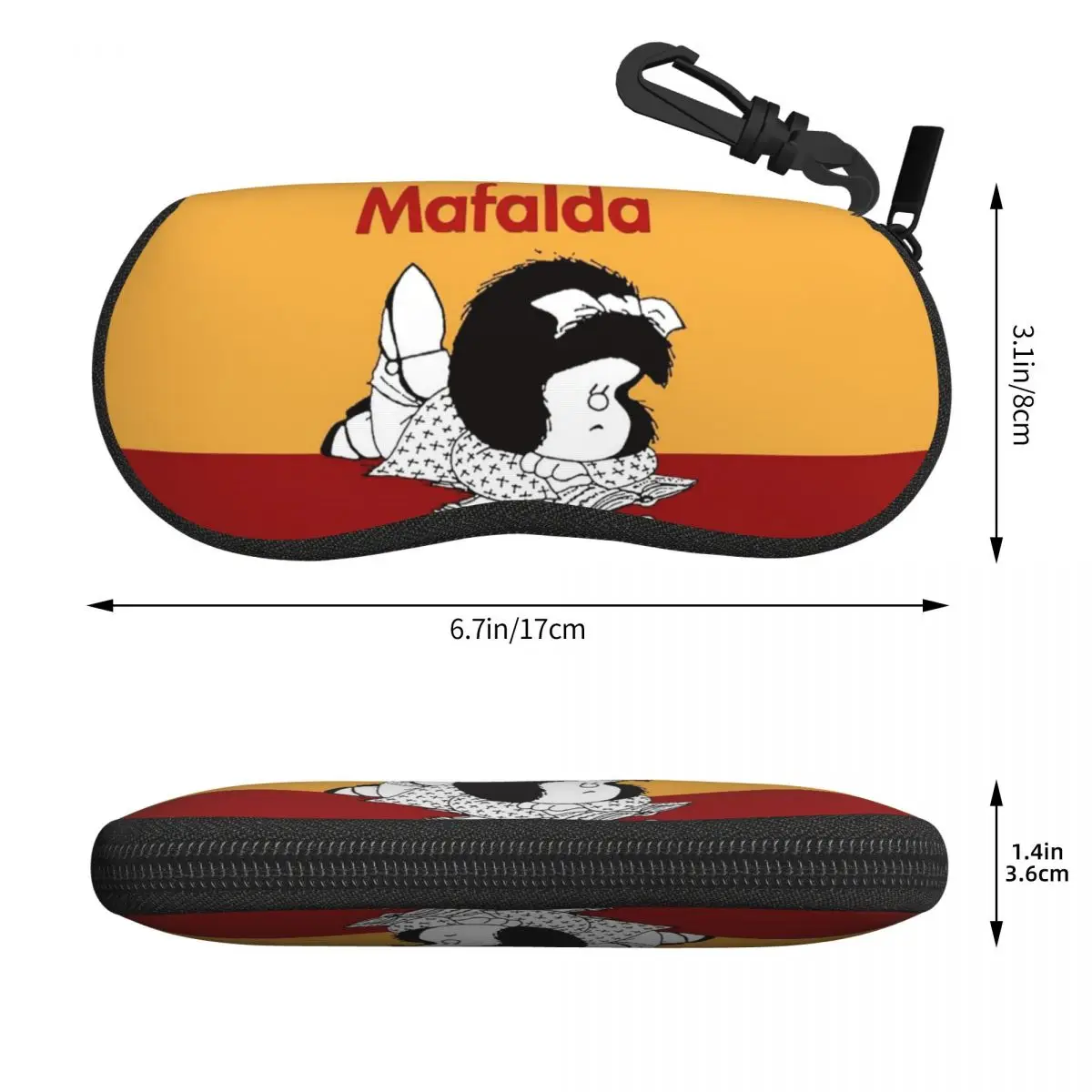 Custom Mafalda Read Book Eyeglass Glasses Case Women Men Soft Cartoon Sunglasses Protective Box