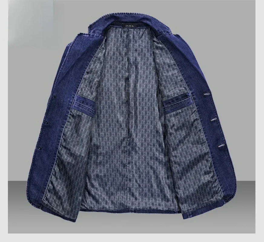 السترة الرجالية الموضة شهم الأعمال الرجعية تنوعا العصرية الزفاف المهنية عادية بلون المضيف القطن الدنيم السترة