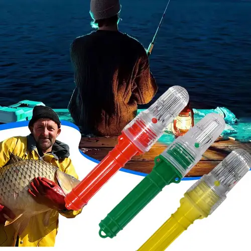 Imagen 2 del producto 3 uds Led barco bengalas luz de pesca boya impermeable atraer peces luz única baliza lámpara herramienta pesca Color doble pez 1 C5q9