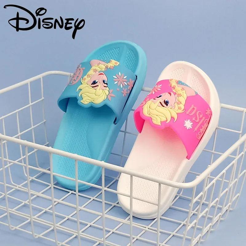 2024 Disney Princess Frozen Elsa Summer Children\'s Slipper Kids Sandals Girls Beach Shoes Waterproof Slippers