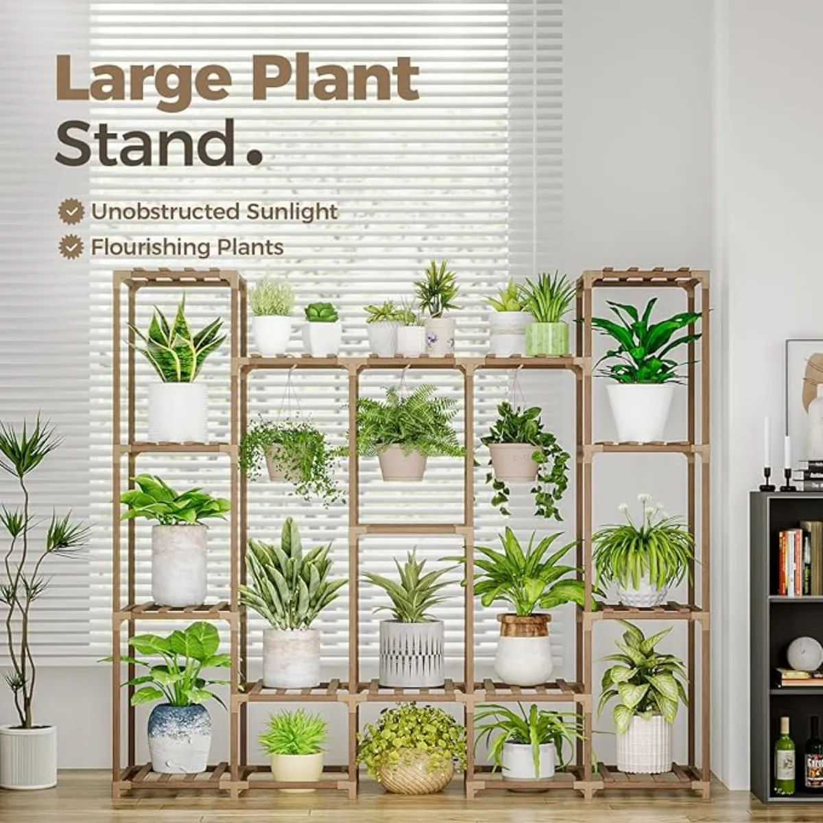 Large Plant Stand Indoor Outdoor Hanging Shelf for Multiple PlantsTall Large Holder for Living Room Patio Balcony Garden