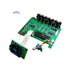 M62446 6-Channel Remote Control Volume Infrared Controlled Preamp LCD Display 5.1 Audio Volume Preamp NE5532 Operational Amplifi