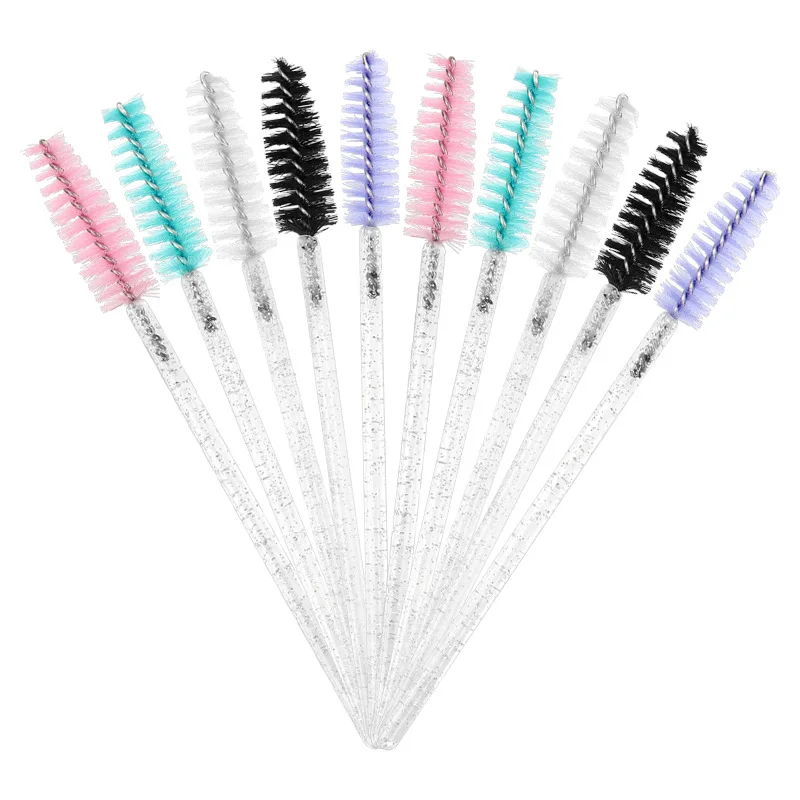 

100bags 50pcs/Bag Crystal Rod Eyelash Brush Eyelash Beauty Eyelash Brush Eyelash Curler Spiral Makeup Brush Eyebrow Comb
