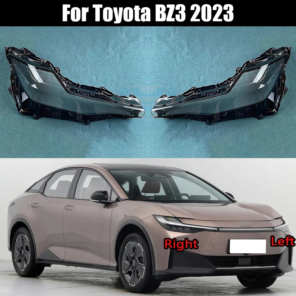 For Toyota BZ3 2023 Front Headlight Cover Transparent Lamp Shade Headlamp Shell Lens Plexiglass Replace Original Lampshade