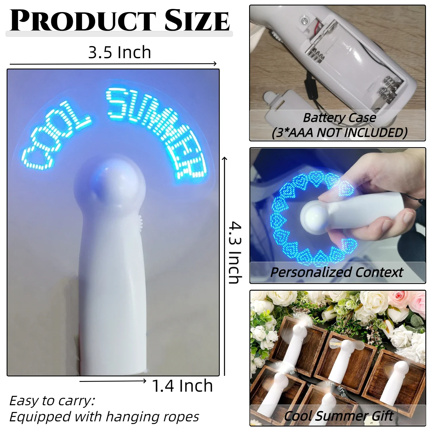 50/60/70/80/100pcs Customized Fans for Customers who have reached an agreement [Shipping Included, AAA Battery not included]