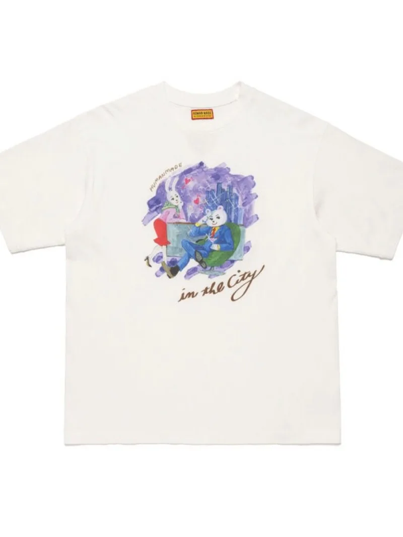 Human Made SS26 Heart Script Slub Cotton Crewneck T-Shirt, Classic Logo Tee for Unisex