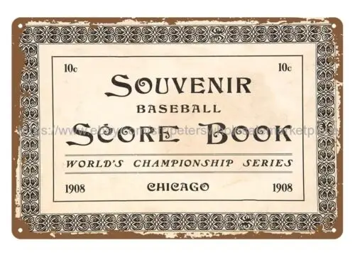 1908 baseball sports Program metal tin sign garage metal poster solutions