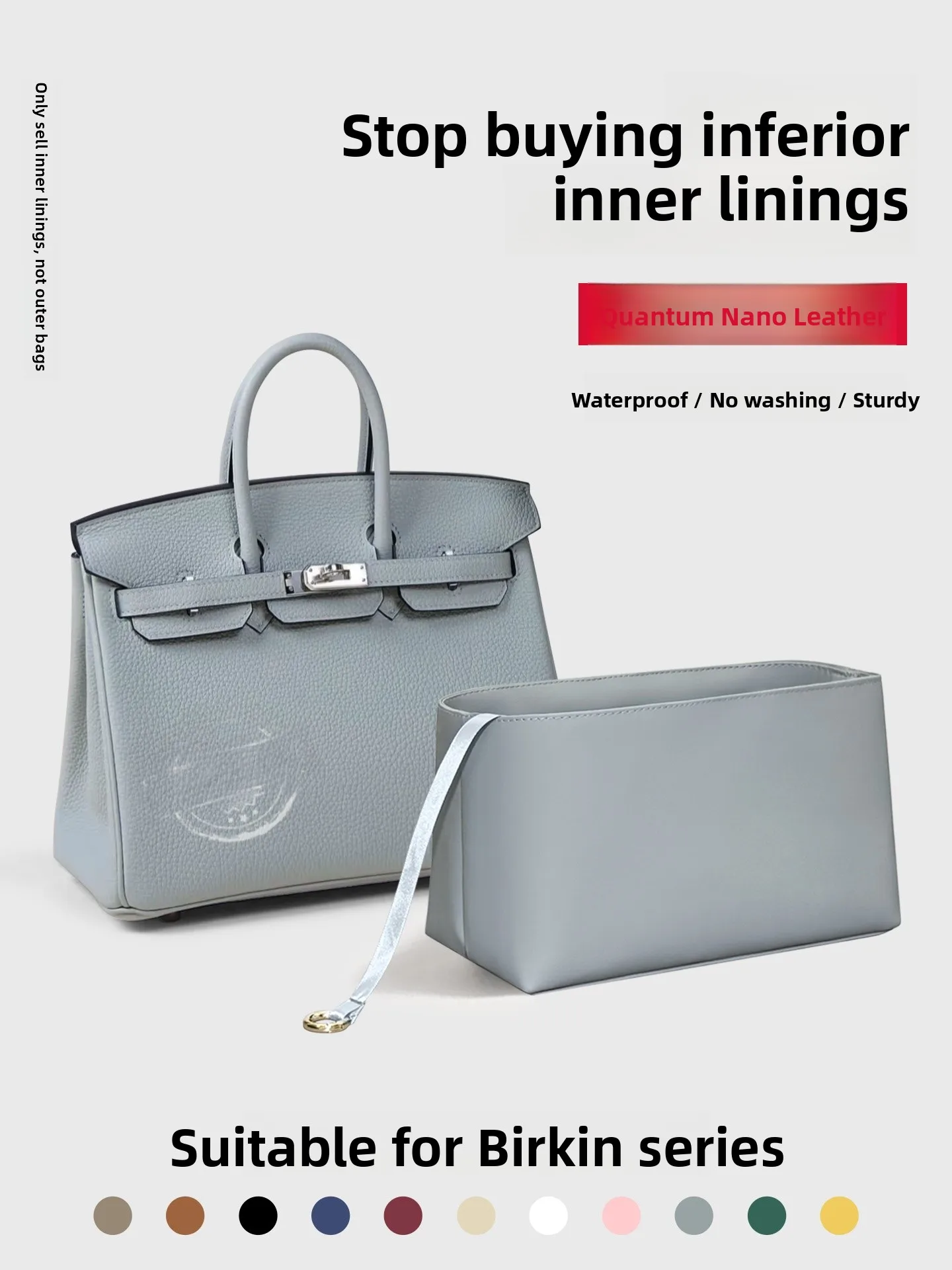 

Водонепроницаемая внутренняя сумка Quantum Nano Leather Inner Bag Puppet ey 30 Platinum 25 от Art Beau Rhythm, подходит для Hermès