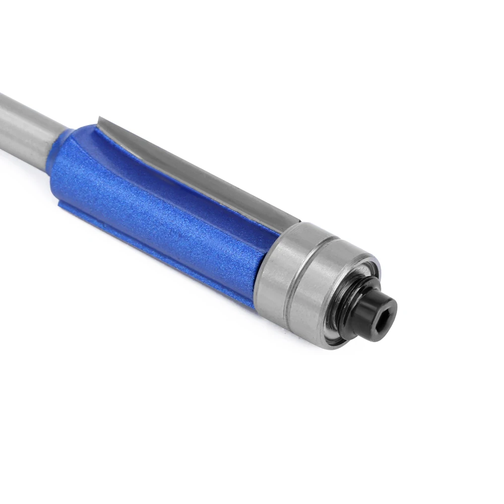 LAVIE 6MM 6.35MM Shank Bantalan Ganda Flush Trim Bit Router Bit Woodworking Milling Cutter untuk Kayu Bit Face Mill