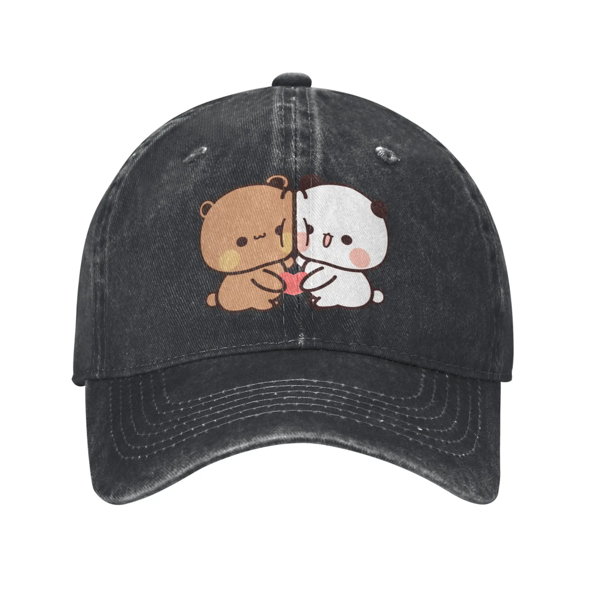 

Panda And Brownie True Love BuBu DuDu Couple Baseball Cap Sun Running Hot Sale Washed Hip Hop Hats Unisex-Teens Baseball Caps