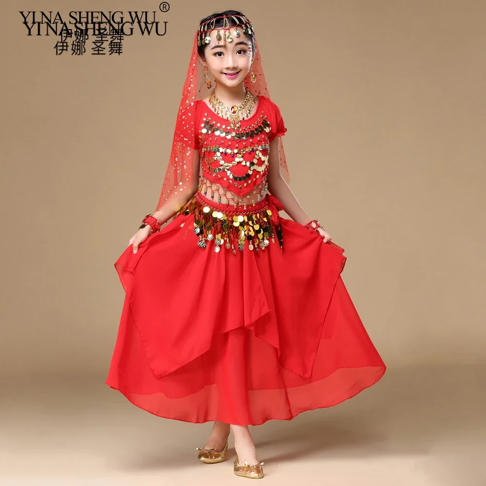 

Новый детский костюм для восточных танцев 2026 года, комплект из 6 предметов, детская одежда для выступлений в стиле восточного баллийского танца, профессиональная тренировочная одежда для танцев