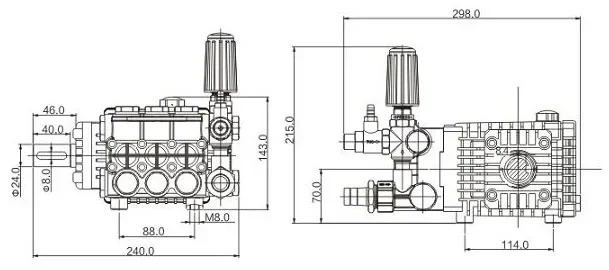 3600psi 248 6.6gpm 25lpm plunger high pressure pump Water Pump Triplex Car Wash High Pressure pump SML2215C