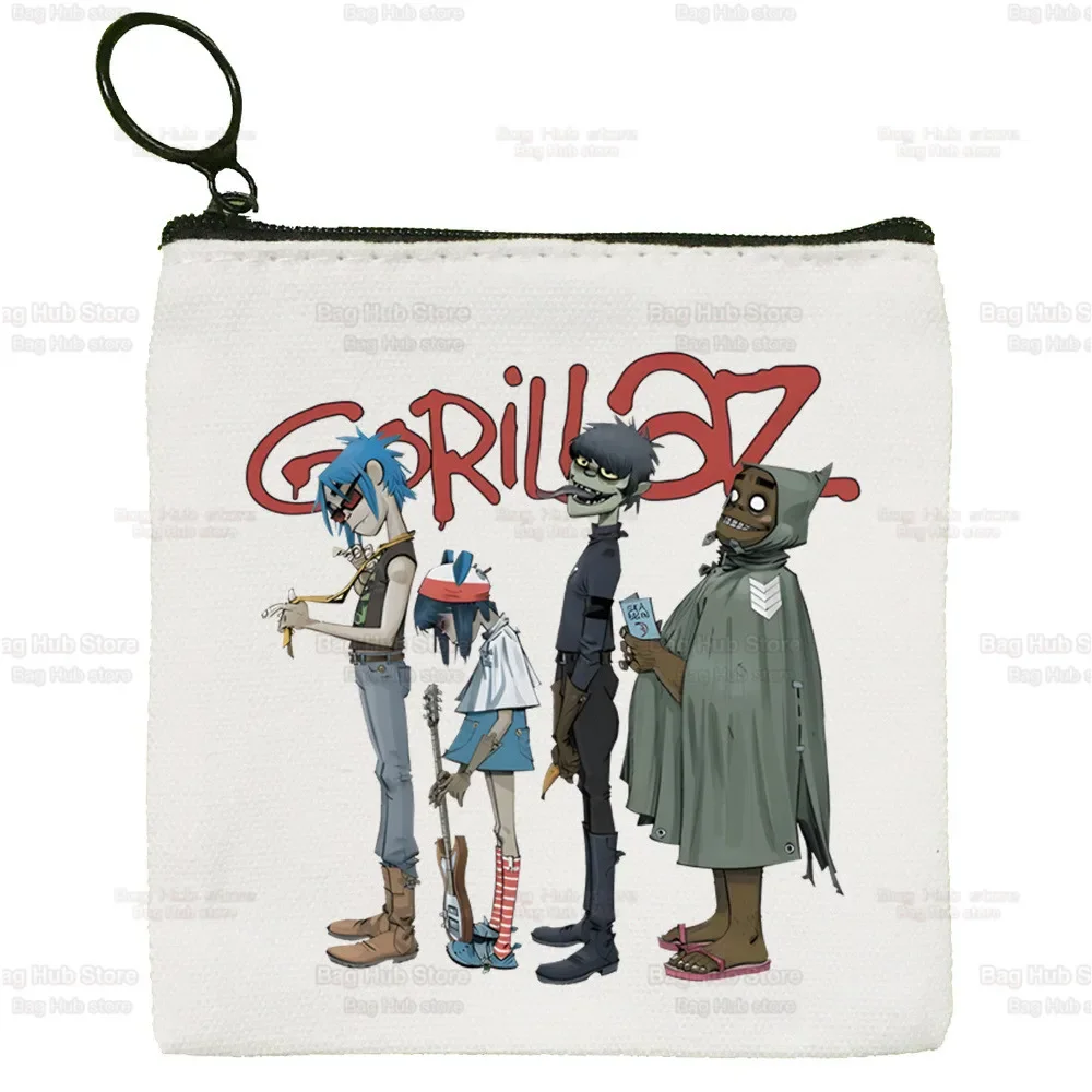 Gorillaz PUNK Rock Cartoon Coin Purse, Bolsa De Lona, Bolsa De Armazenamento, Macarrão Chakari, Chave