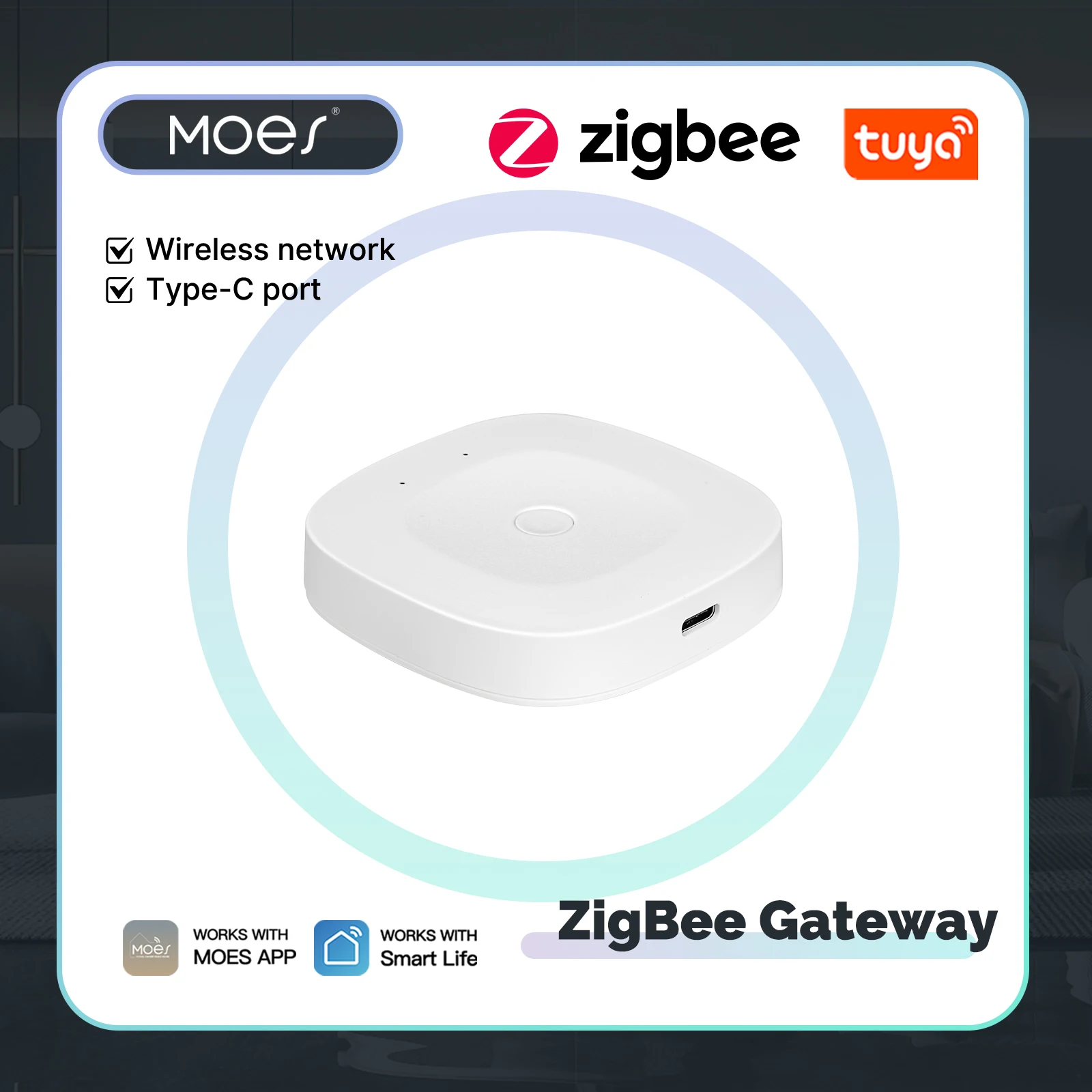 moes-zigbee-bluetooth-multi-mode-smart-gateway-type-c-wireless-hub-tuya-smart-life-app-home-automation-bridge