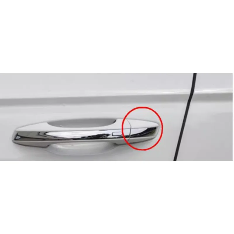 Left Right Exterior Handle Small Cover Door Puller Keyhole Plug Cap Bright Strip for Volkswagen Tharu 2019 2020 2021 2022 2023