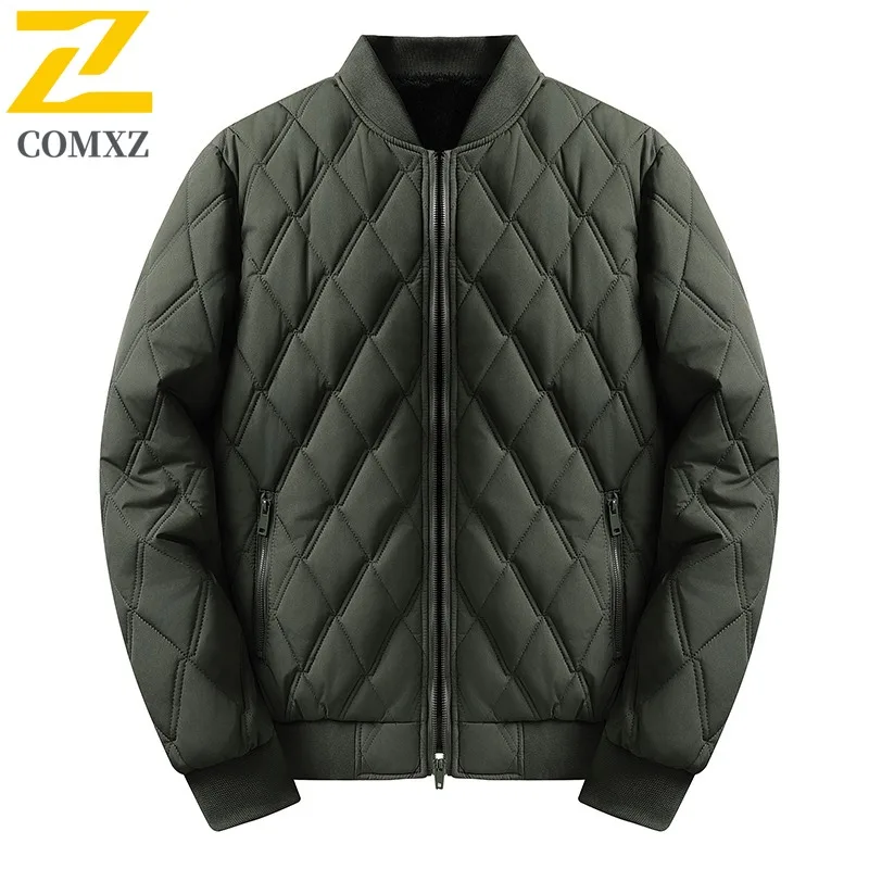 COMXZ Padding Coat Notch Collar Outdoor Office Lightweight Coat Men Korean Style Winter Trendy Thicken Winter Windbreaker 2025