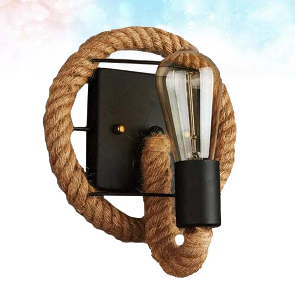 

Rope Wall Lamp Vintage Hemp Retro American Style Bedroom Corridor Dining Hall Balcony Lighting Wall Lamp Rope Bed Light
