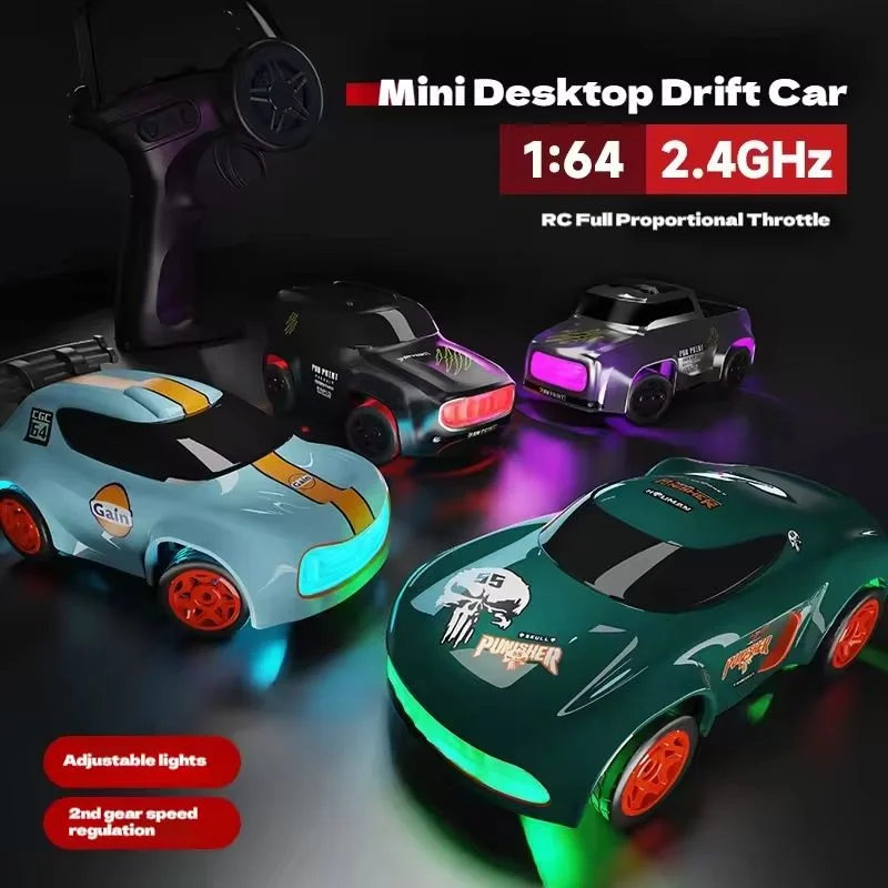 Nuovo Mini Desktop Auto telecomandata 1:64 Rc a quattro ruote motrici ad alta velocità Drift Racing Toy Regalo per bambini Ragazzo Auto sportiva