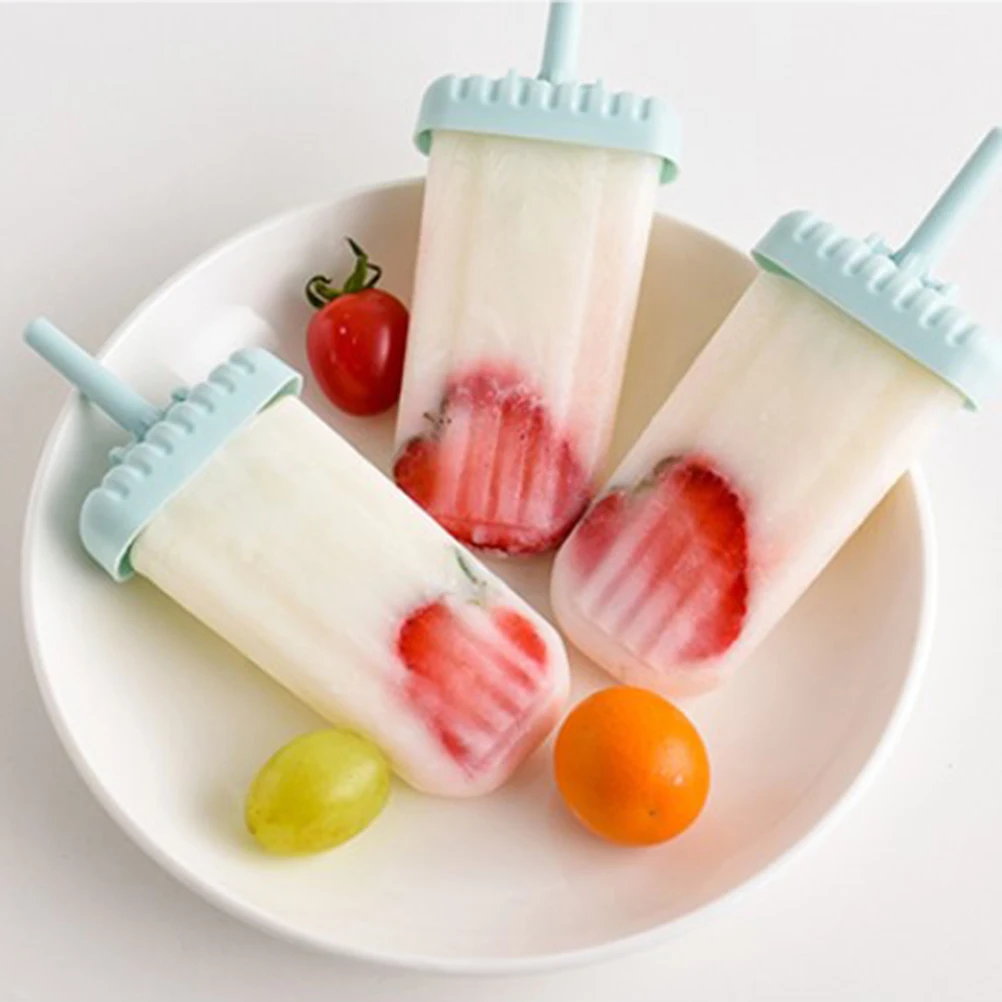 

6 Pcs Popsicle Mold DIY Ice Cream Square Cartoon Shape Handmade Creative Blue PP Material