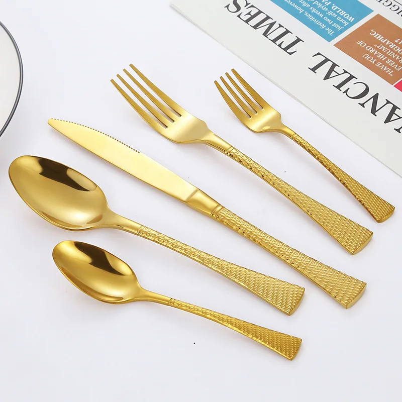 

Luxery Gold Cutlery Set Shiny Dinnerware Set 18/10 Stainless Steel Mirror Silver Black Flatware Set Drop Shipping