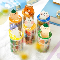 1 Roll Cute Cartoon Animals PET Tape Student DIY Stationery Decoration Stickers Suitable for Photo Albums,Diaries,Cups,Scrapbook