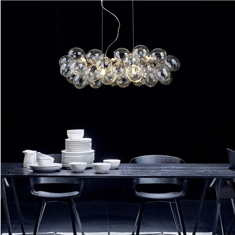 

G9 LED Postmodern Artistic Glass Grape Clear Ceiling Chandelier Pendant Light Suspension Luminaire Lampen For Dinning Room