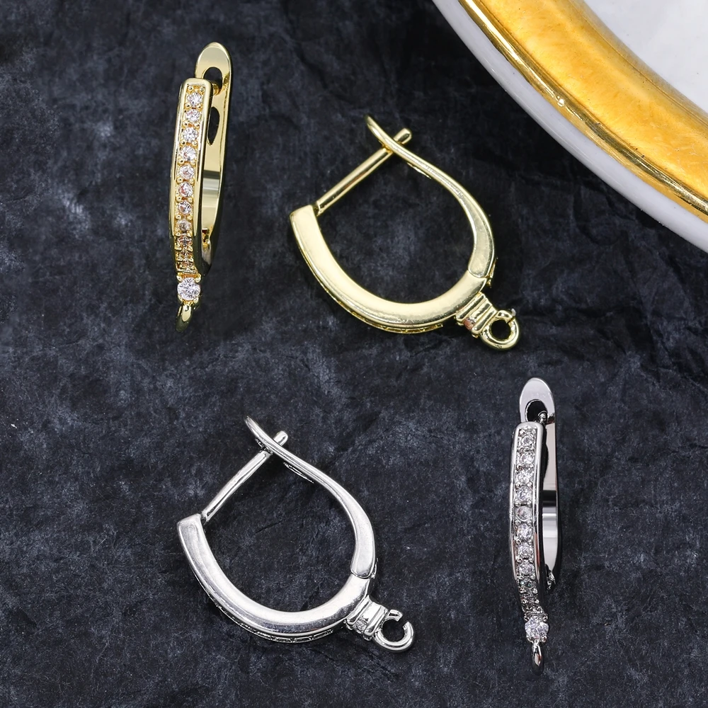 Juya 18K vergoldetes Kupfer, antiallergischer Verschluss, Ohrhaken, Zubehör für DIY-Ohrringherstellung für Damen – Detail 5