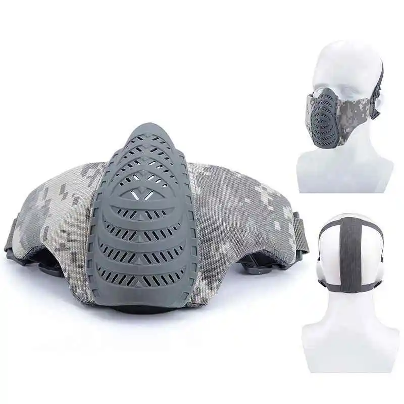 Adjustable Tactical Protective Mesh Half Face Mask for Hunting Shooting Tactical Activitie Survival Game Airsoft Paintball