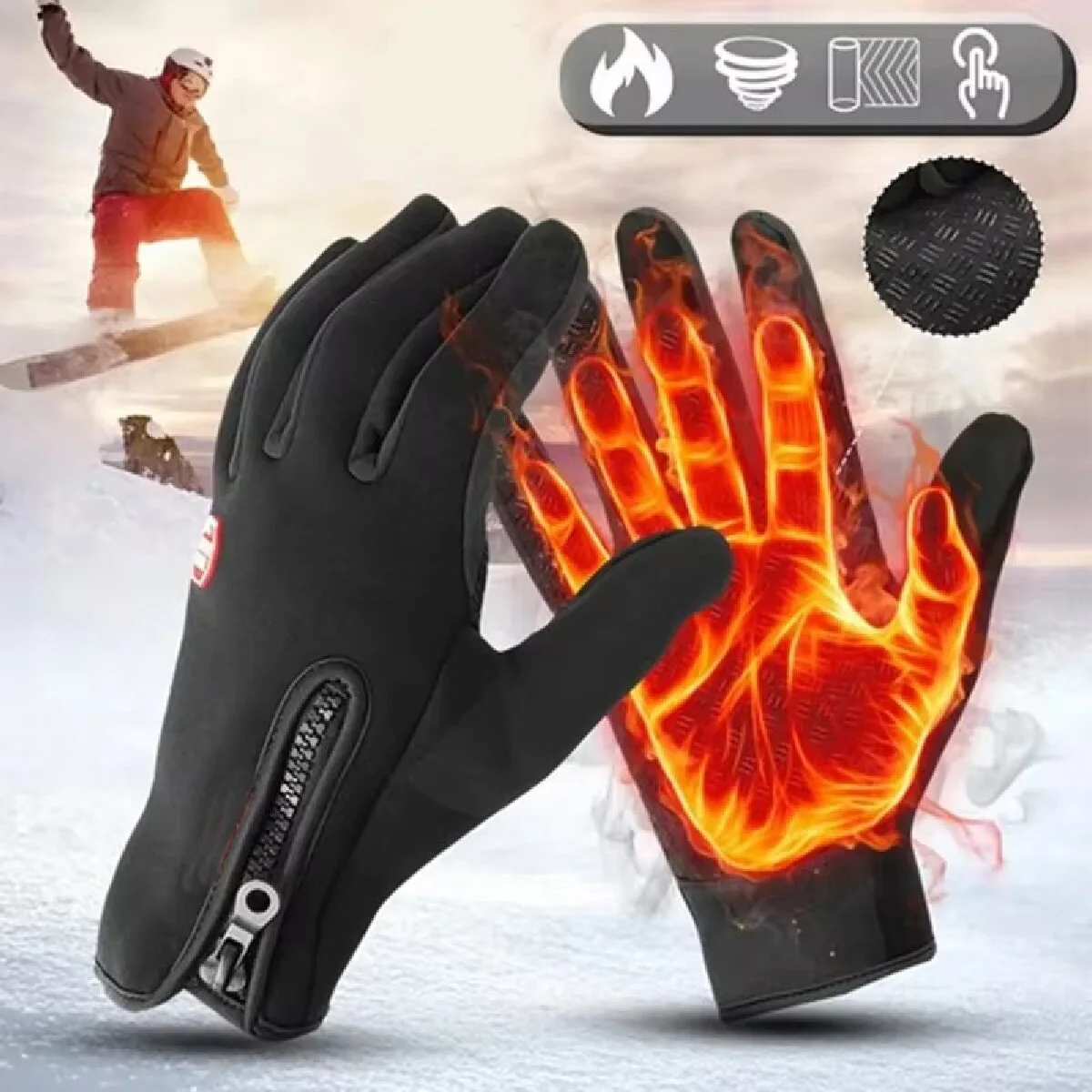 Womens Men Winter Touchscreen Warm Gloves Outdoor Cycling Driving Motorcycle Waterproof Cold Gloves Windproof Non-Slip Ski Glove