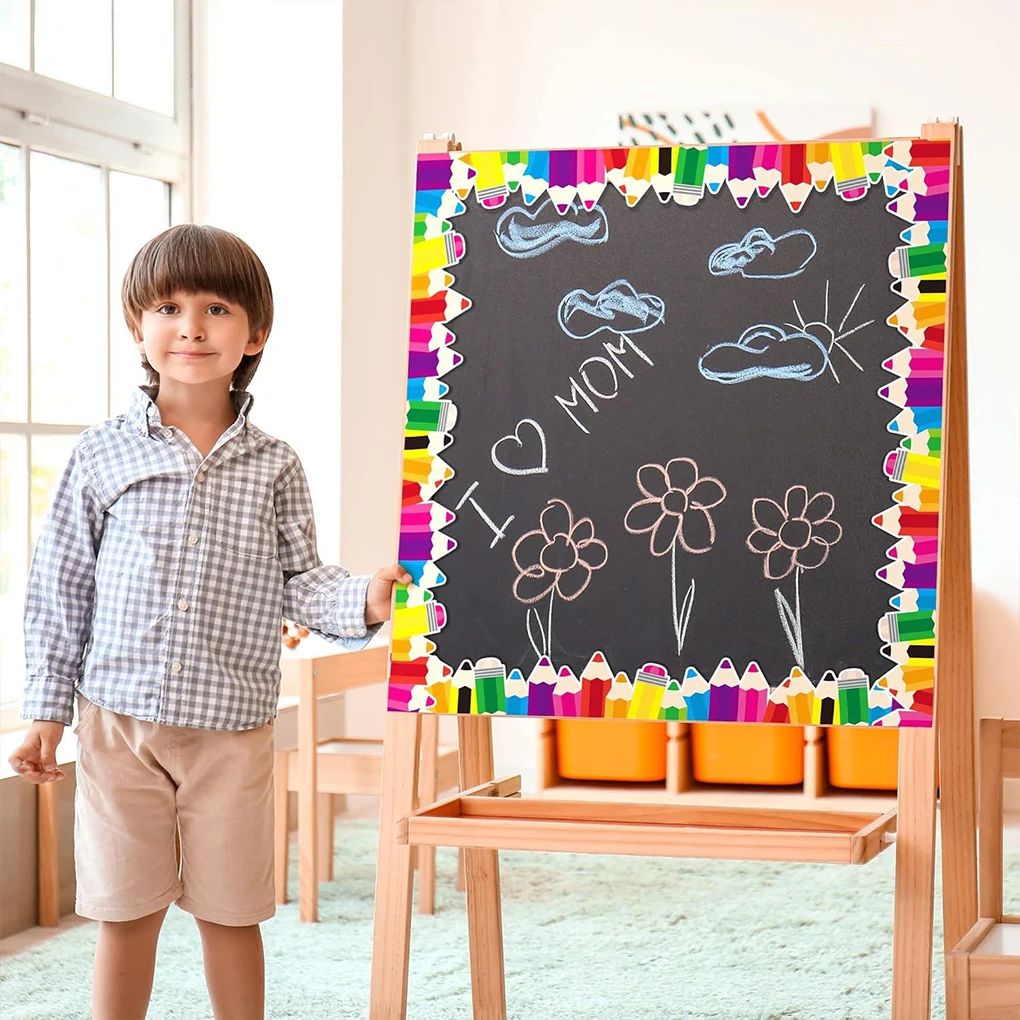 Pencil Bulletin Board Border Brighten Up School Displays With Style 15m Bulletin Board Stickers colored pencil