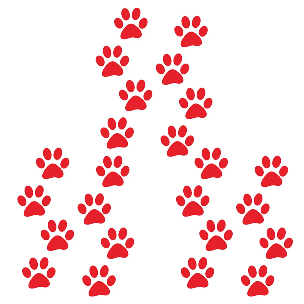 

24pcs Cat Footprint Sticker Premium Pvc Waterproof Decal For Car Body Window Decoration Auto Stickers Kids Gift Car Decor