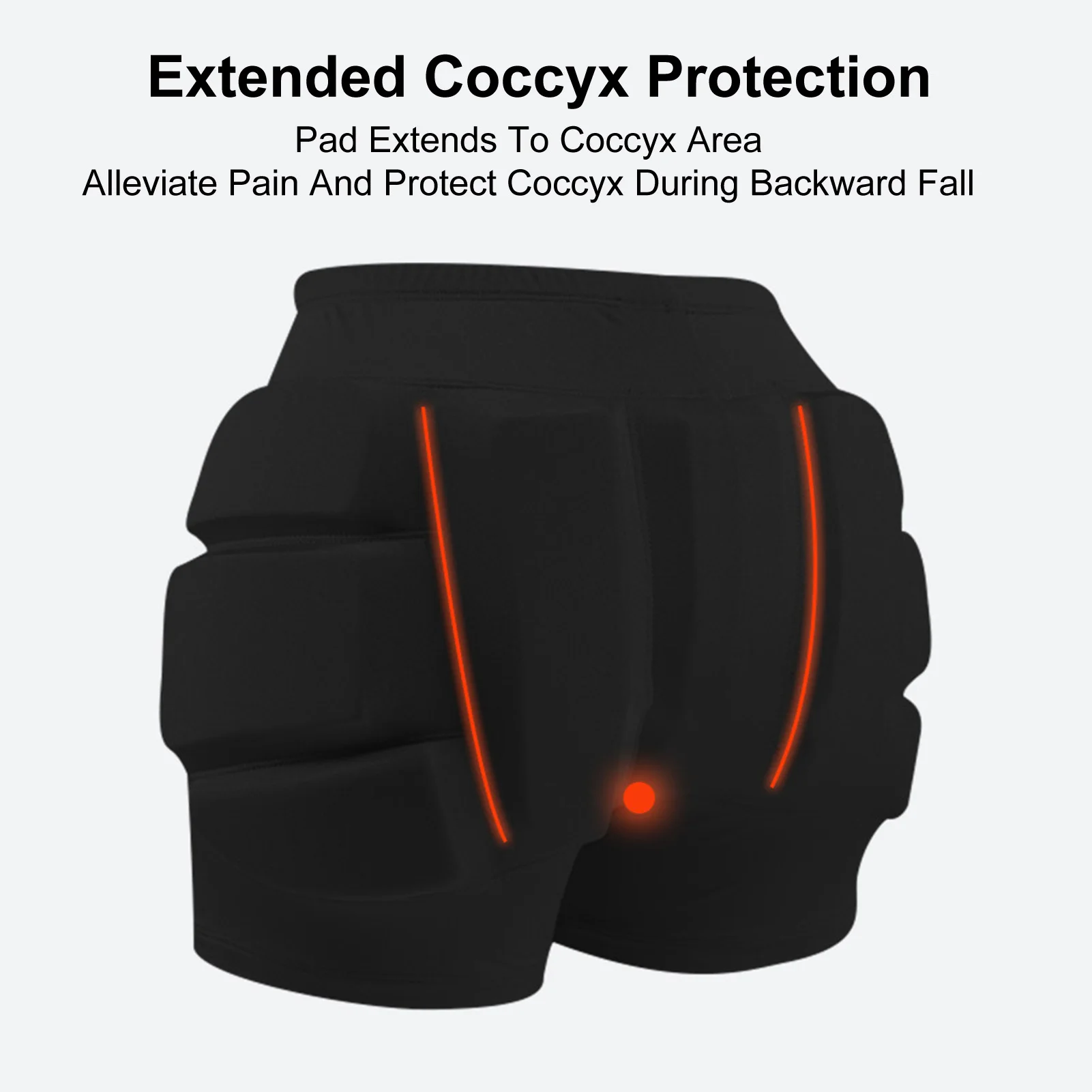 Padded Shorts Snowboard Hip Protector Quick Dry Four Way Stretch  Waistband Flexible Compression Base Layer for Men Women