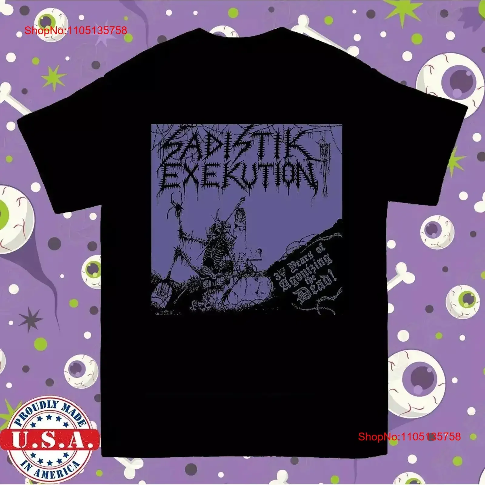 

SADISTIK EXEKUTION Band 30-летняя футболка Agonizing the Dead, полный размер S 5XL, винтажный стираный топ для повседневного ношения, мягкий