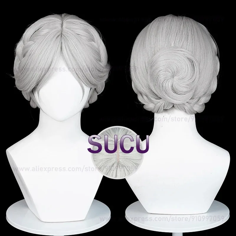 AAA 2025 Game Identity V Bloody Queen Mary Cosplay 43 cm Graue Damenhaare Hitzebeständige synthetische Perücken + Perückenkappe