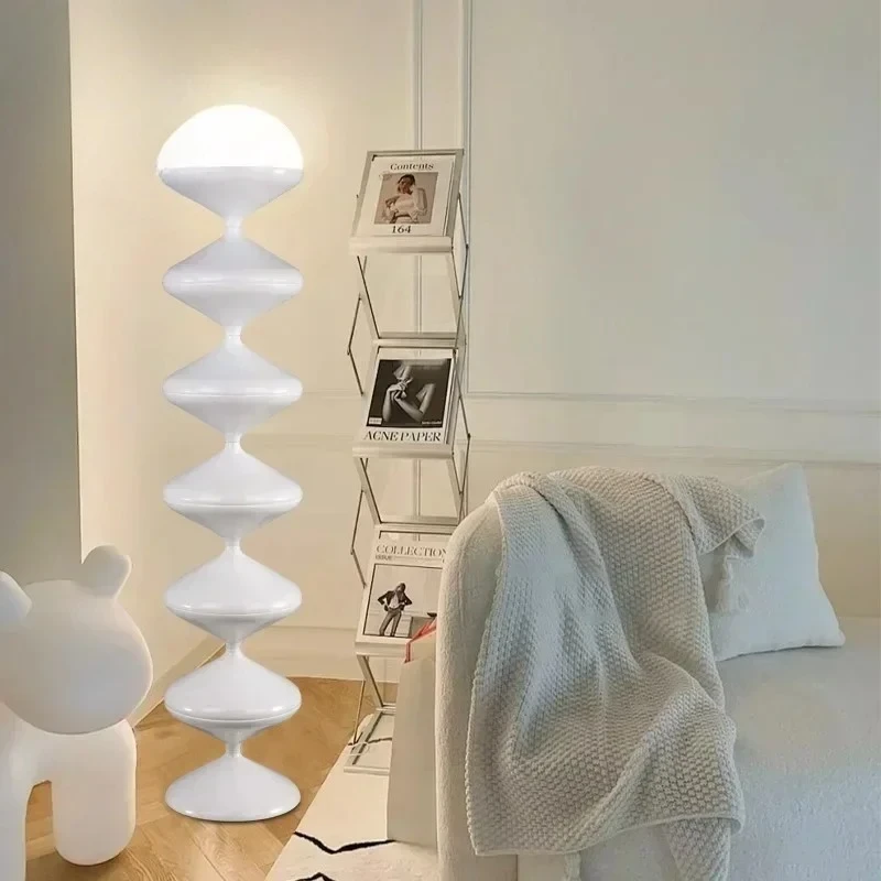 Italian Gourd String LED Floor Lamp Creative Design Cream Style Stand Lights Living Room Study Room Hotel Home Decoration Light