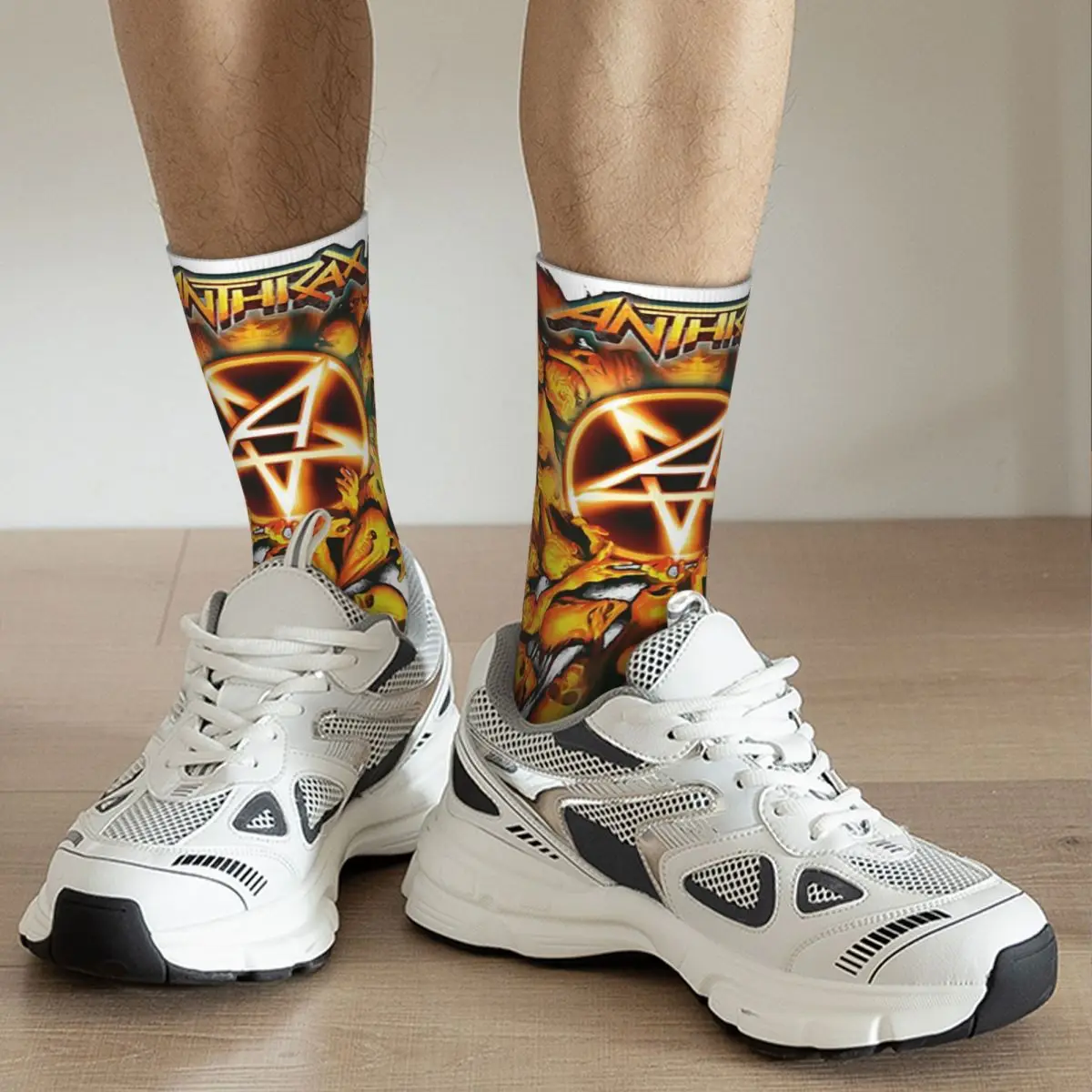 ANTHRAX BAND 2-Calcetines Unisex de invierno, medias de Hip Hop, estilo callejero, Crazy