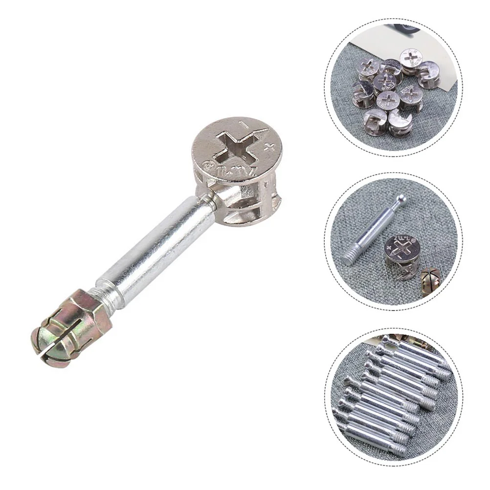 20 Sets Three-in-one Connector Cabinet Screws Connectors Furniture Connecters Hardwares Bolts Cam Lock Fittings Dowels Iron