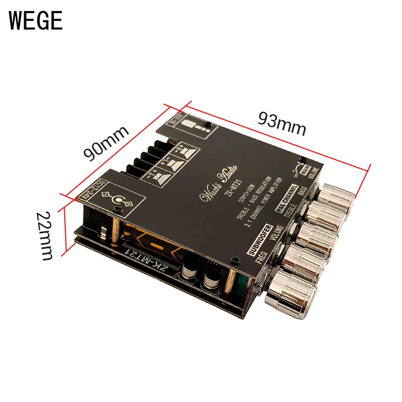 WEGE ZK-TB21 MT21S MT21 2.1 Channel 2*50W+100W TPA3116D2 BT Audio