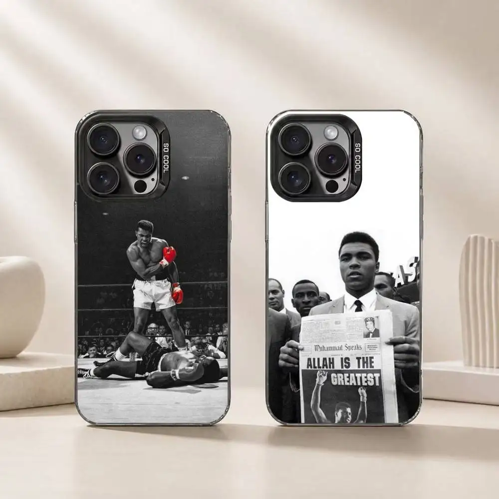 

Boxer M-Muhammad Ali Phone Case For iPhone 17,16,15,14,13,12,11 Plus,Pro Max,XS,Colorful Silver Phone case Funda Cover