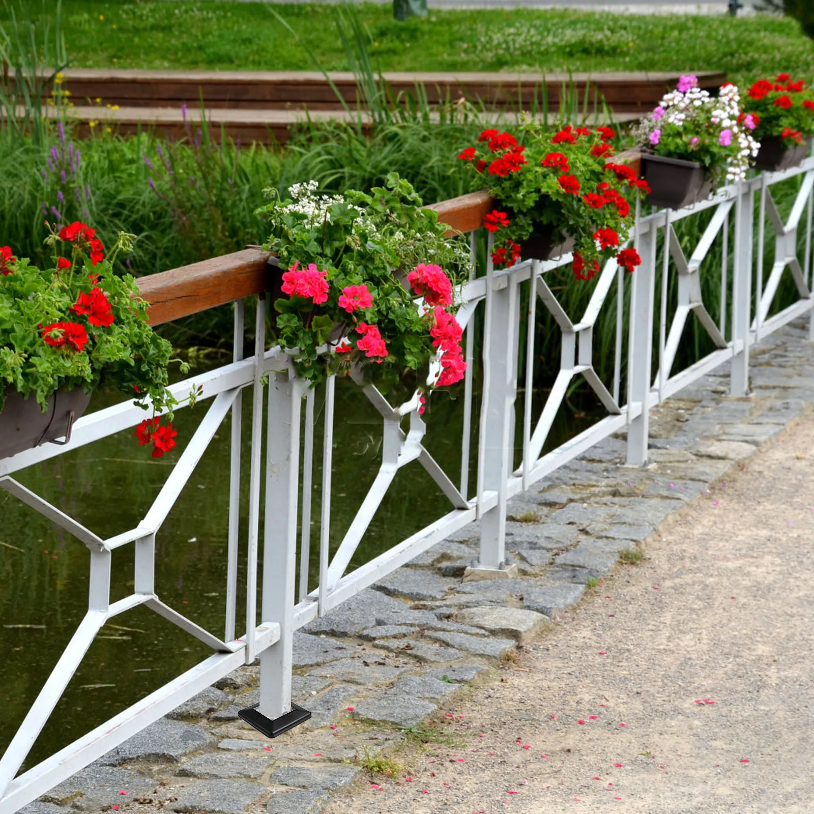 

4pcs Pvc Post Base Covers Decorative Deck Post Skirts Column Wraps Durable Railing Base Cover Easy Install Split Bottom Cover