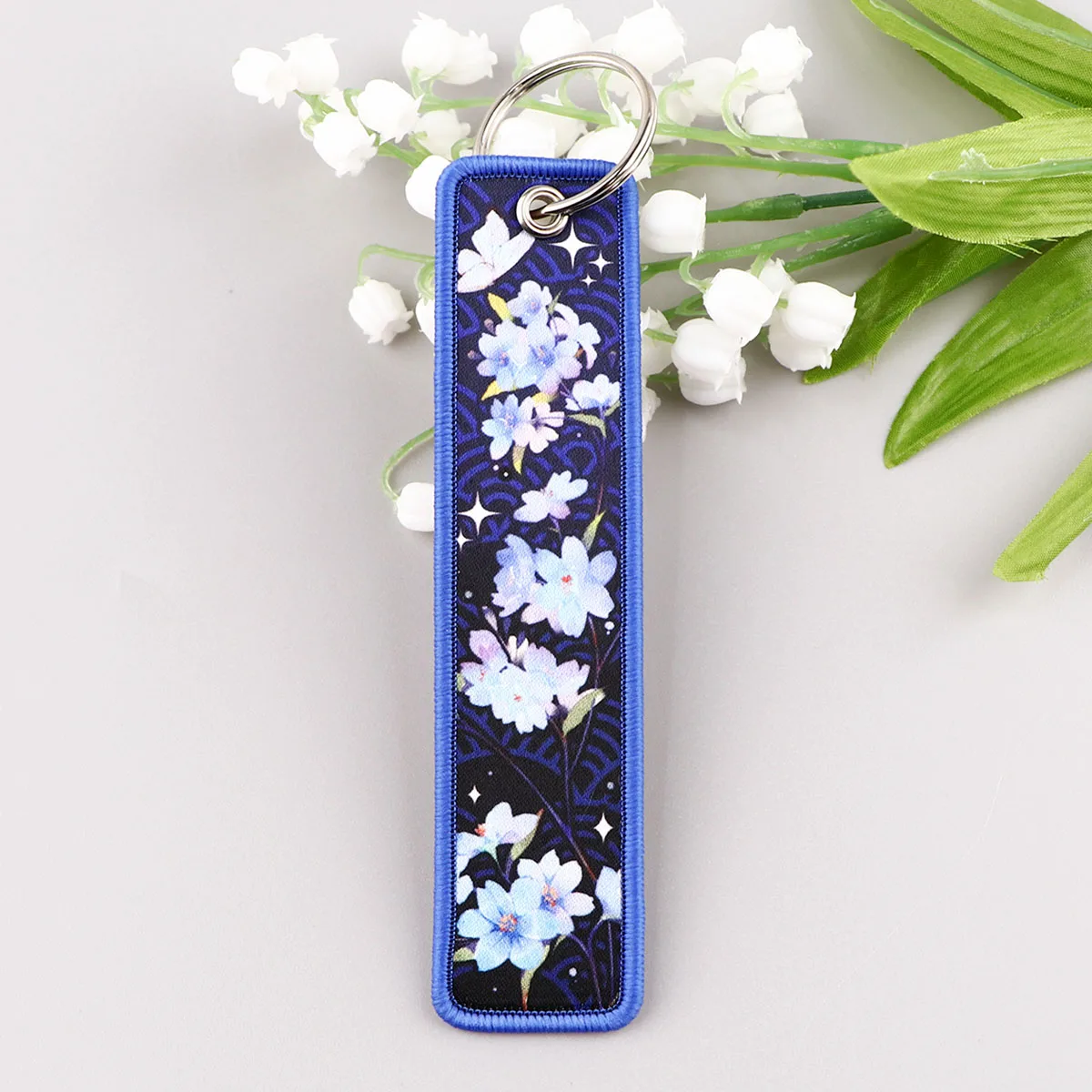 Retro Flowers Embroidery Key Fobs Key Tag Keychain For Motorcycles Cars Backpack Chaveiro Fashion Key Ring Accessories Gifts