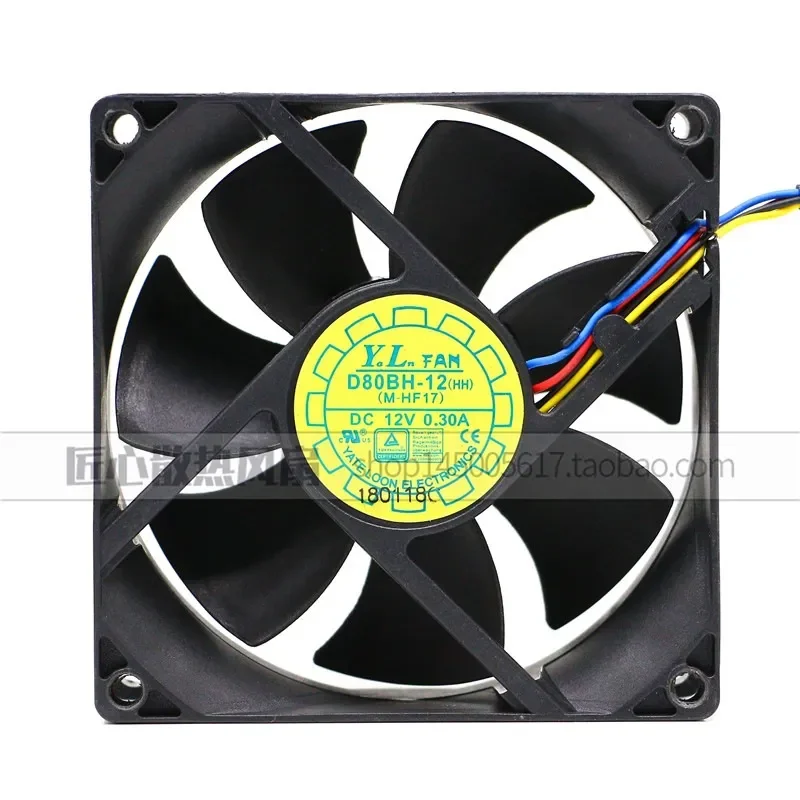 Original Yuelun 8025 for D80BH-12 HH 12V 0.30A 3-Wire UPS Uninterruptible Power Supply Fan