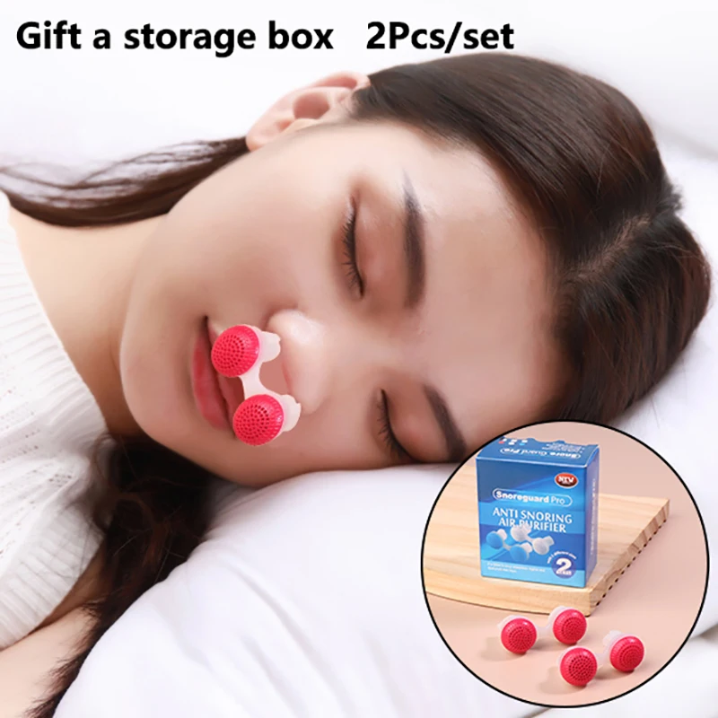 2Pcs/box Anti Snore Devices Silicone Relief Mute Comfortable Nose Clip Professional Sleeping Aid Apnea Nasal Dilator