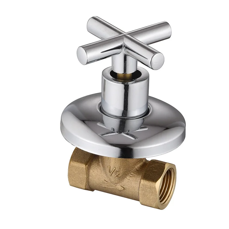 `Brass 4‑Point Concealed Wall‑Mounted Shower Valve, Solar Water Control Valve for Bathroom Plumbing Fixture`