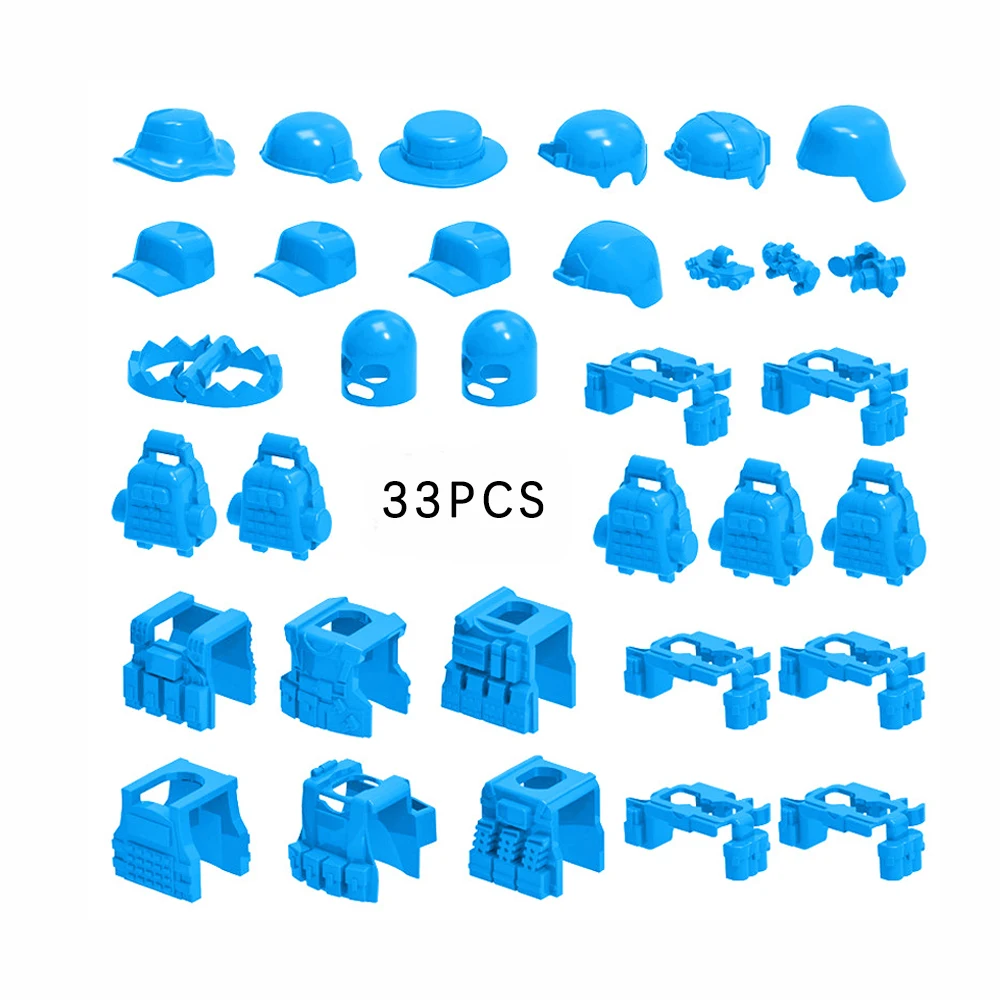 Military Building Blocks with Mini Soldier Figures, Special Force Tactical Equipment Set, Bulletproof Vests & Armor Accessories view 6