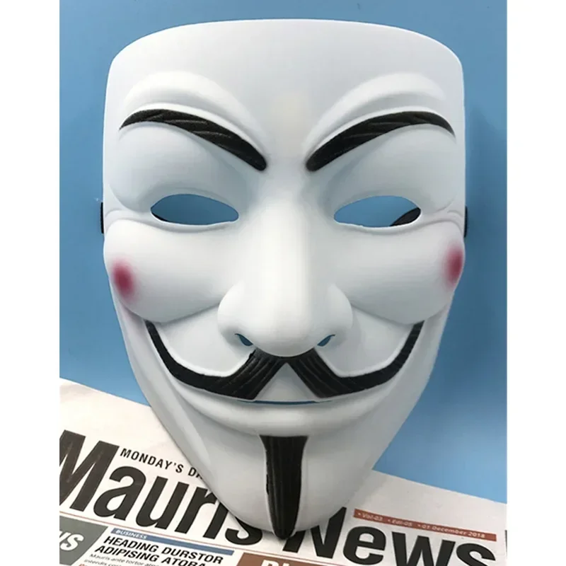 Scary Mask Cosplay V for Vendetta Hacker Black Face Mask Guy Fawkes Anonymous Mask Halloween Party Gift for Adult Kid Movie Prop