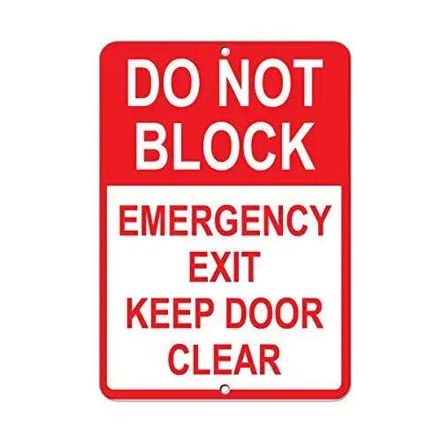 Vincenicy Metal Sign Great Aluminum Tin Sign Dont Block Emergency Exit Keep Door Clear Parking Sign